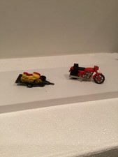 Vintage Majorette Motorcycle And Bike Trailer