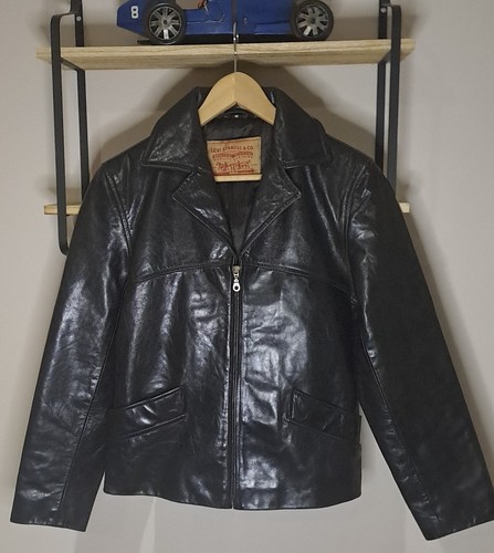 Levi black leather - black, trucker
