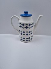 Midwinter Roselle 1960/70s China Vintage  8" Tall Coffee Pot Blue Green VGC
