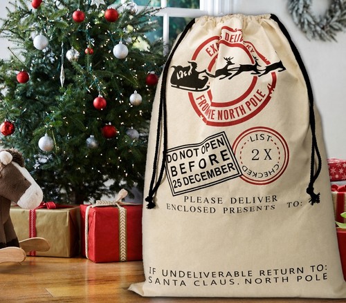 Hessian christmas santa sacks - hessian,