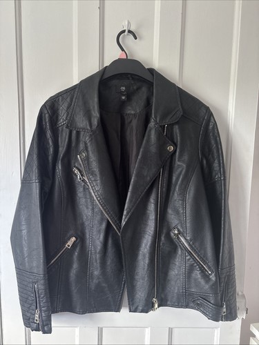 Faux leather jacket black - leather,