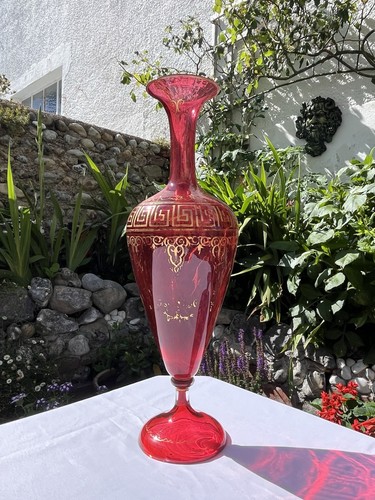Victorian harrach glass vase - victorian,