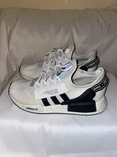 UK 7 Ladies/ Mens/ Kids Adidas NMD R1 V2 J Trainers In White/ Black