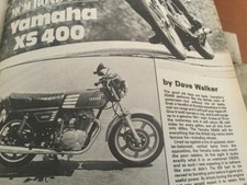 YAMAHA XS 400 ROAD TEST MOTORCYCLE MAGAZINE ARTICLE.