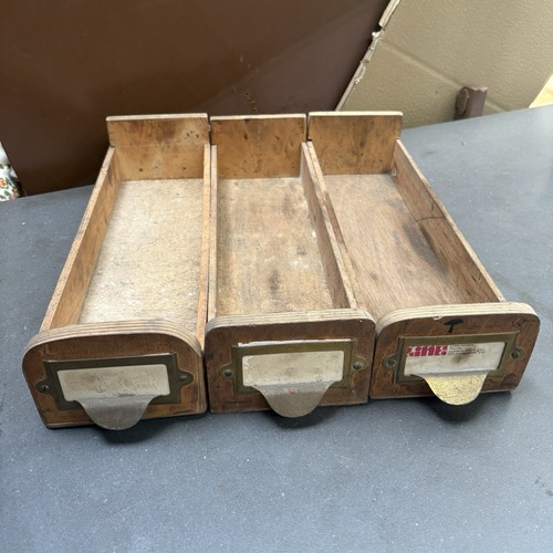 Vintage wood index drawers - vintage,