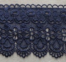 Navy Blue Crochet Guipure Trim