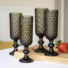 Set Of 4 Diamond Glass