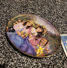 Vintage Bradex China Plate : Sisters Share a Bouquet of Love by Chantal Poulin