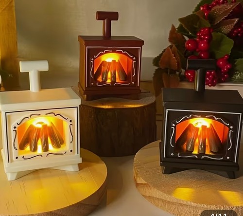 Dolls house lighted fire stove - dolls,