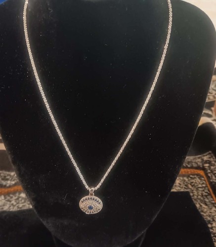Silver evil eye - evil, necklace