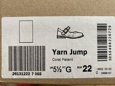 BNIB Clarks Girls Yarn Jump Coral Patent Leather Air Spring First Shoes F/G