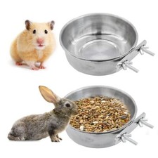 10-18cm Parrot Pet Stainless Steel Food Water Bowl Bird Feeder Crate Cage