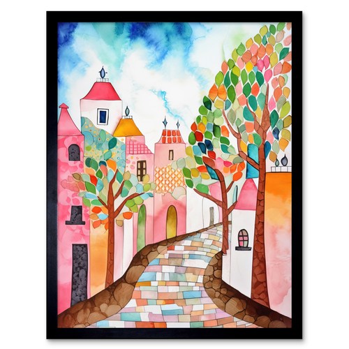 Cobblestone street spring - street,