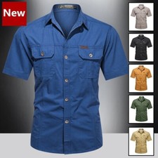 Mens Lapel Short Sleeve Summer