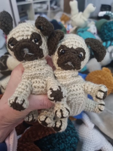 Hand knitted pug - knitted, 2