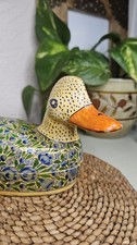 Vintage Kashmiri Paper Mache Duck Trinket Box