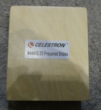 Celestron Microscope Specimen Prepared Slides set of 25 in Wooden Case