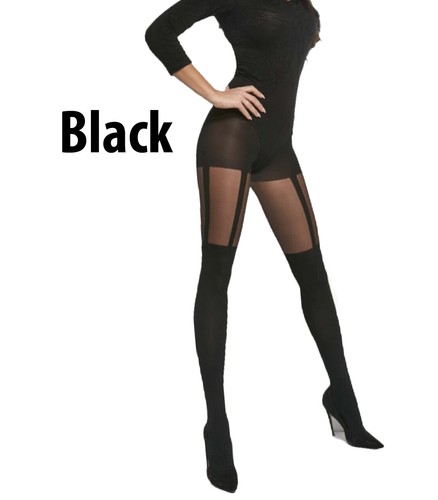 Mock suspender tights - mock,