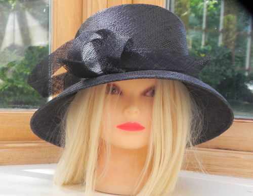 Wedding hat dark - hat, navy