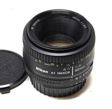Nikon AF NIKKOR 50mm f/1.8D Compact Normal-Length Prime Lens (Black)