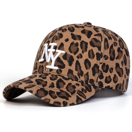 Leopard print washed baseball - leopard,