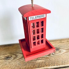 Red Wooden Telephone Bird Box