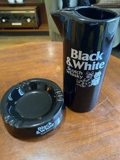 Vintage whiskey Jug and Ashtray Black And White Westie dogs 