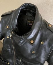 Used Vanson C 2 Leather Riders Jacket Size 40 Black Length 61cm