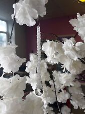 Glass Icicles - Hanging Frosted Icicles - Christmas Tree Decs