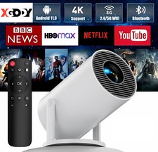 5G 4K Projector Smart HD LED WiFi Bluetooth Rear Projection Android Home Theater