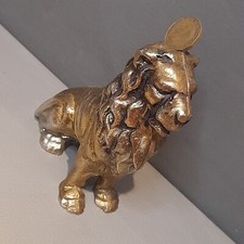 Vintage Lion Gold Coloured Money Piggy Bank Heavy Metal King Of The Jungle