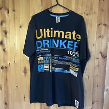 mens obscene t shirt size uk large drinking beer