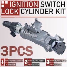 1K0905851B Ignition Starter Steering Lock Barrel & Key For VW Audi Skoda Seat