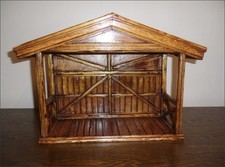 nativity stable ,handmade in oak,pine,hand carved.