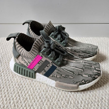 Adidas NMD R1 Primeknit Pink Green Glitch Camo Trainers Womens UK 4.5 US 6 EU 37