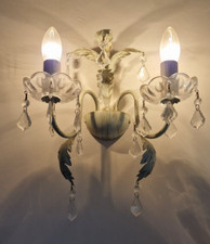 BHS Cream/Gold Paisley Wall lights x 3