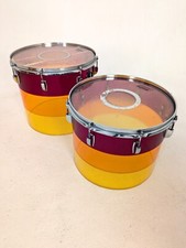 2 x Tequila Sunrise Ludwig Vistalite Drums Concert toms
