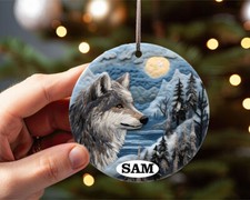 Personalised Wolf Bauble