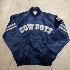 Dallas Cowboys Vintage Starter Pro Line NFL Blue Satin Jacket Made in USA L