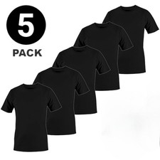Mens Plain T-Shirts Multipack 5 Pack 100% Cotton Blank Short Sleeve New Tee Gym