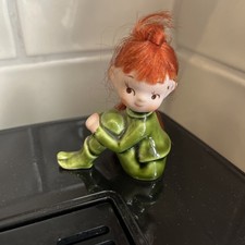 Pixie elf figurine, red hair