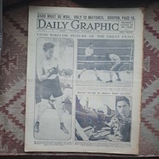 Daily Graphic sept 1926 .Boxing.Gene Tunney v Jack Dempsey cover. complete paper