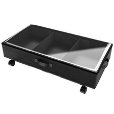 Organizer Under Bed Storage Container with Wheels Clothes Drawer Rolling Black