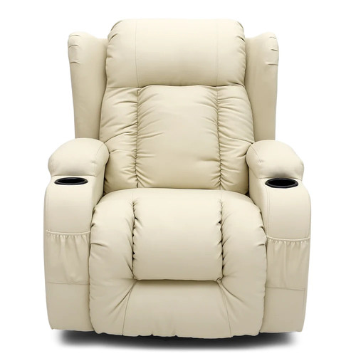 Leather swivel recliner chair - leather,