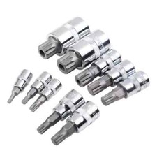 10 Pieces Bit Socket Set XZN 12 Point Triple Square Spline Tamper Proof Bits Set