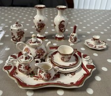 Masons Ironstone Red Mandalay Miniatures teapot, cup, vases, plate etc NO DAMAGE