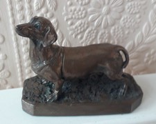 DACHSHUND SMALL COLD CAST RESIN BRONZE DOG ORNAMENT DACHSHUND DOG MODEL