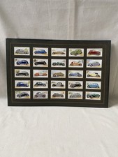 John Player Cigarette Cards 25 Motor Cars On Backing Card Vintage 18" x 12"