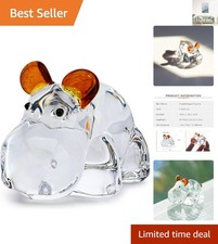 Elegant 2.5'' Crystal Hippo Figurine - Unique Collectible Gift for Animal Lovers