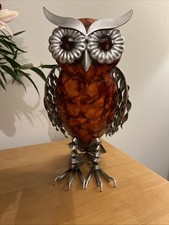 Hand Painted Metal Owl Garden